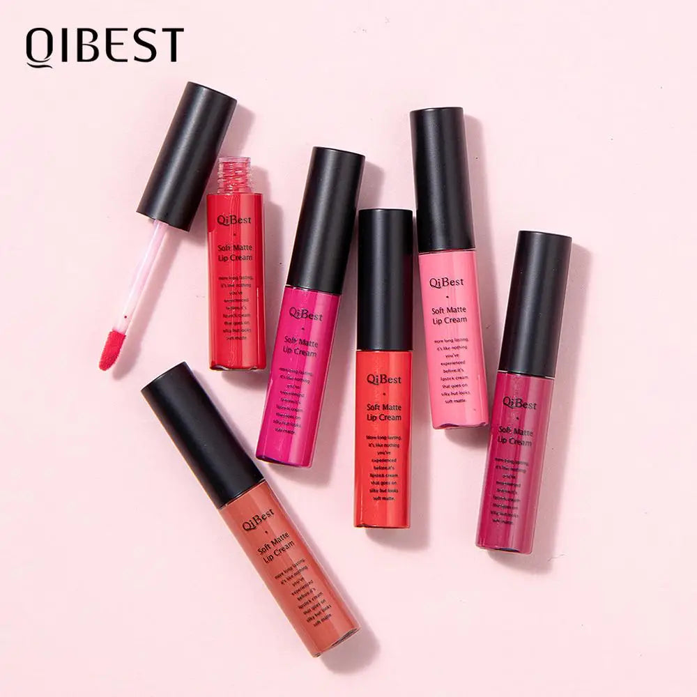 QIBEST Sexy Velvet Matte Lip Gloss Liquid Lipstick Lipgloss Beauty Red