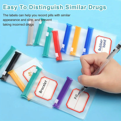 7pcs Pill Pouch Bags Reusable Zippered Pill Pouch Set Medicine