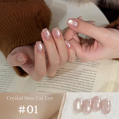 1-9pcs TC Flow Light White Cat Eye Gel Nail Polish Ultra Shine Soak