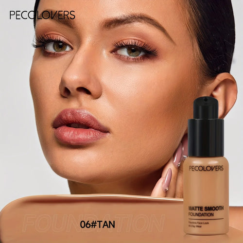 PECOLOVERS Matte Finish Liquid Foundation - Oil-Control, Waterproof,