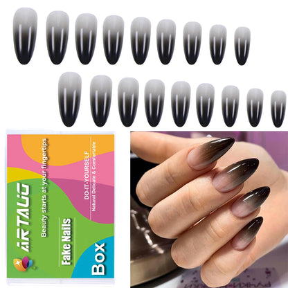 120pcs -box Almond  White French Fake nails for Stylish Women & Girls,