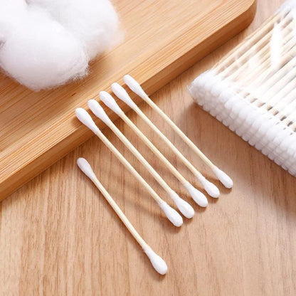 100pcs Disposable Double-ended Cotton Swabs for Ear Cleaning and