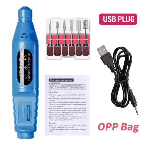 LINMANDA 6 In 1 Electric Nail Drills Kit Remove Polisher Manicure