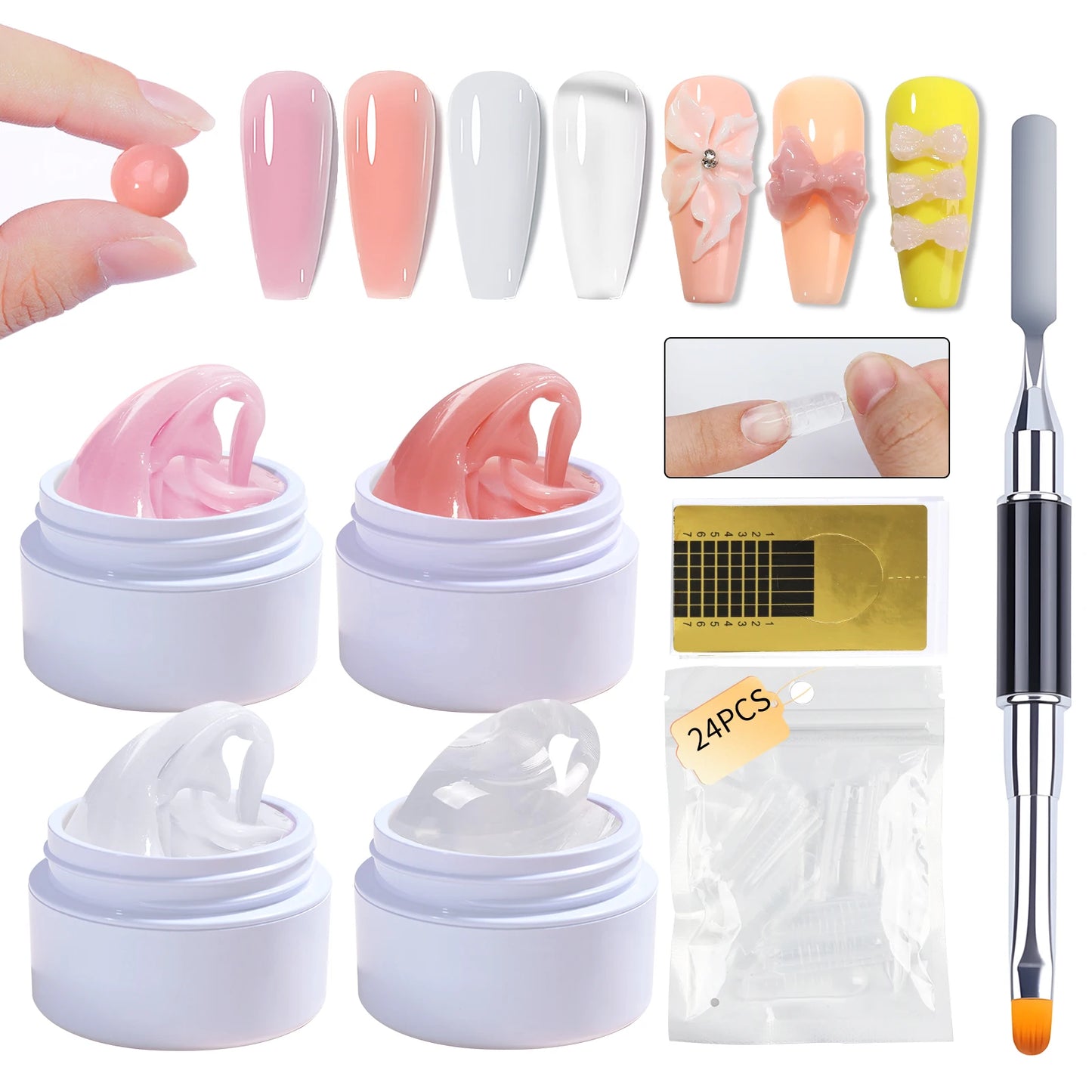 7pcs15ml Nail Extension Gel Set Solid Nail Extension Gel Non-Stick 3d