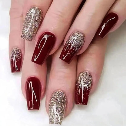 24PCS/ brown ballet-shaped fake nails instantly upgrade your look with