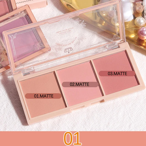 Three Color Blush Nude Makeup Natural Matte Milk Tea Color Orange Long