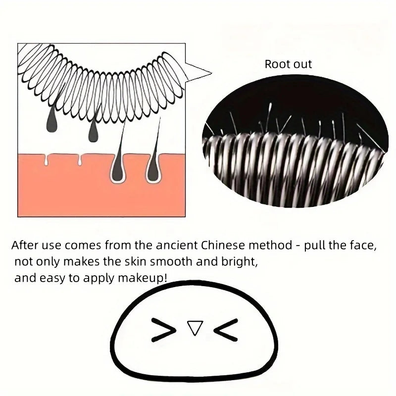 Smooth Skin Facial Epilator - Lip and Eyebrow Elastic Epilator,