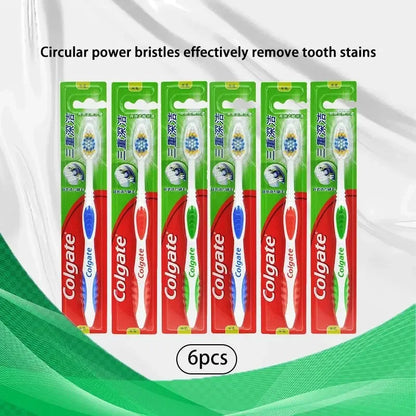 Clogate 6pcs Adult Soft Bristle Toothbrush Whitening Oral Hygiene For