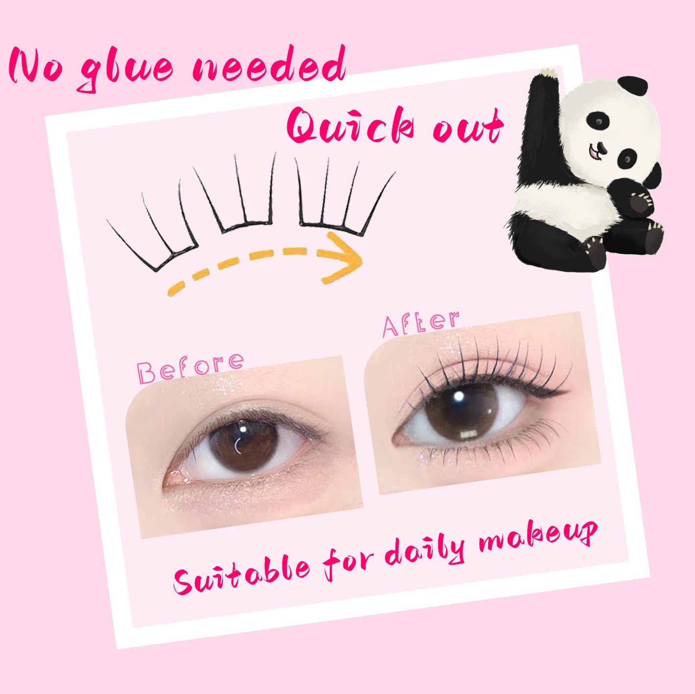 Korean Stylish False Eyelashes K-pop Inspired Design Comic Fluffy