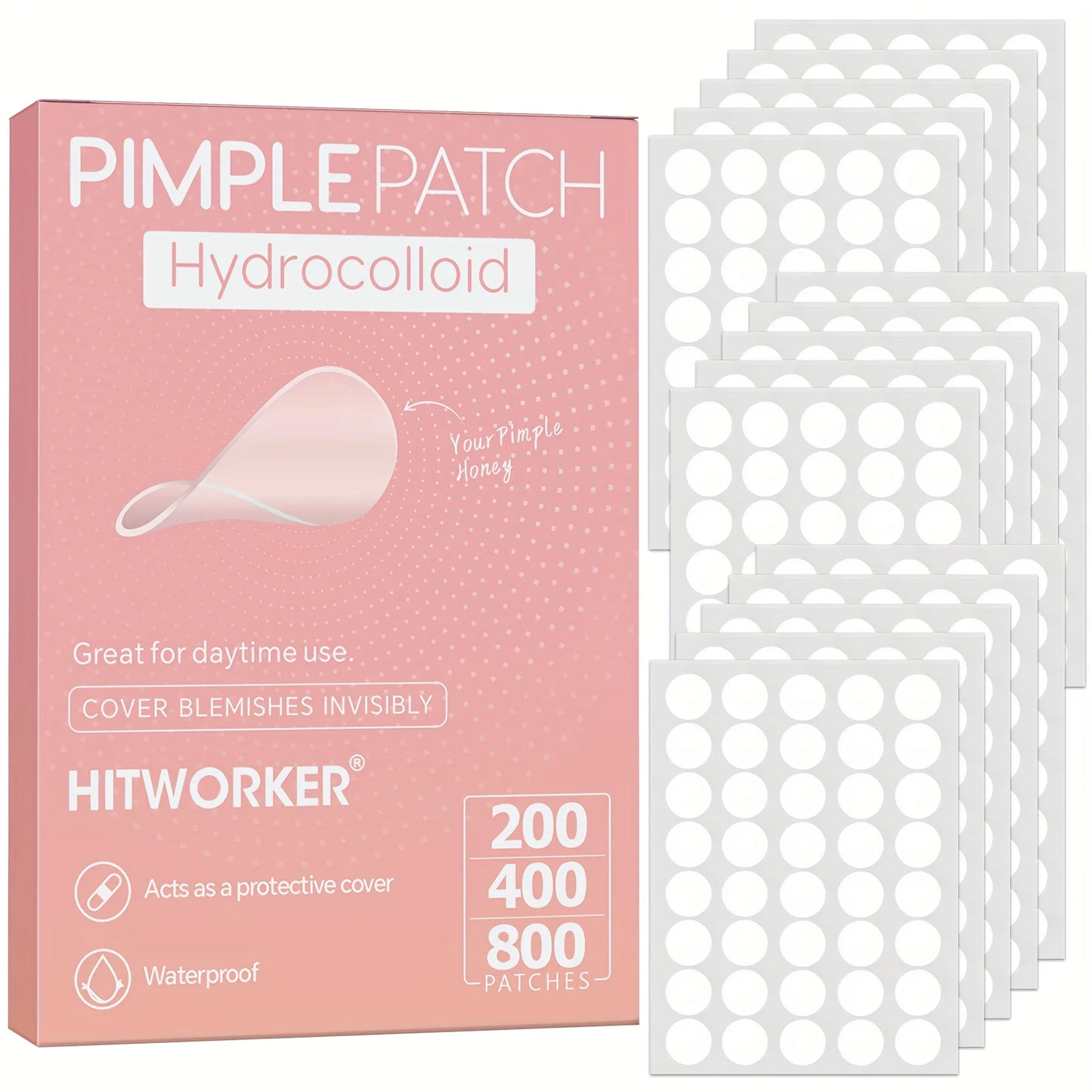 HITWORKER 800-Piece Acne Patches | Hydrocolloid Round Acne Patches |