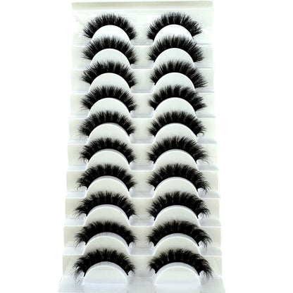 MKYDCG New 10 pairs 3D Mink Lashes Faux Mink Fluffy Lash Soft Full