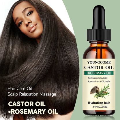 Mix Castor Oil and Rosemary Oil for Hair Growth,Reduce Hair Loss and
