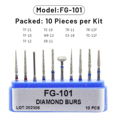 AG 1 Box Dental Diamond Burs Drill for High Speed Handpiece Dentist