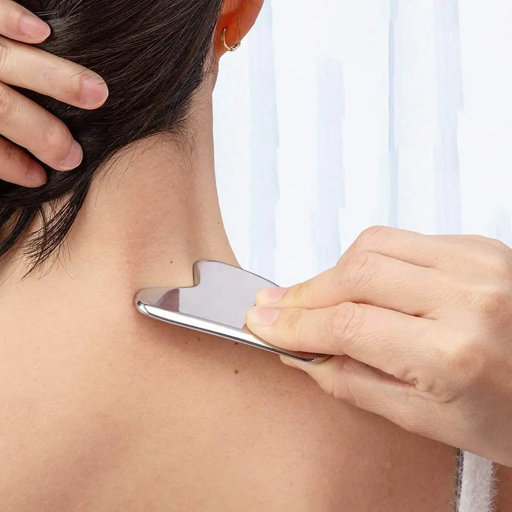 1Pcs Stainless Steel Gua Sha Scraper Massager For Face Neck Body