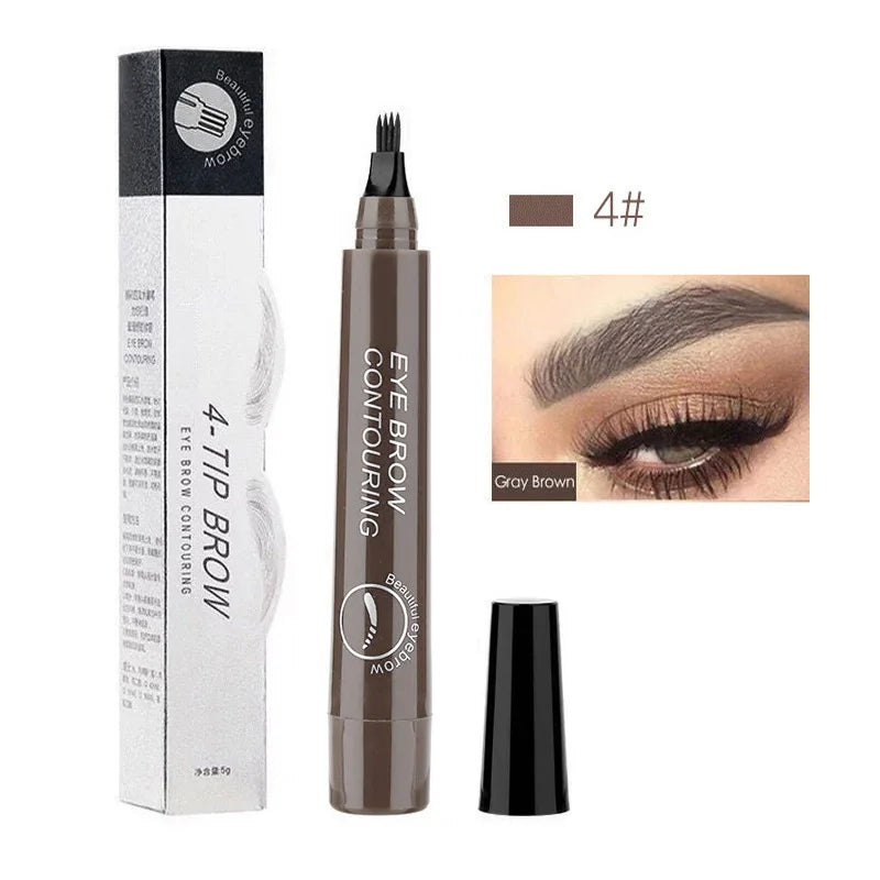 Waterproof 4 Fork Tip Eyebrow Tattoo Pencil