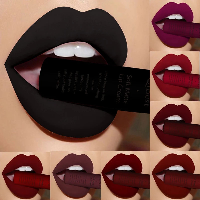 QIBEST Sexy Velvet Matte Lip Gloss Liquid Lipstick Lipgloss Beauty Red