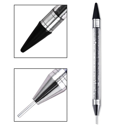 1Pcs Double Head Nail Art Dotting Pen Picking Up Rhinestones Gems Wax
