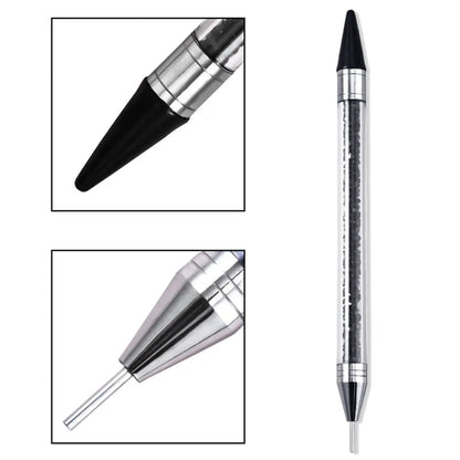 1Pcs Double Head Nail Art Dotting Pen Picking Up Rhinestones Gems Wax