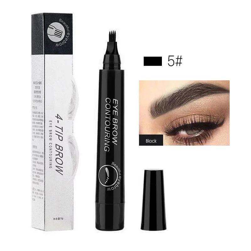 Waterproof 4 Fork Tip Eyebrow Tattoo Pencil