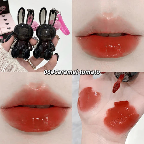 Gege Bear Pink Rabbit Velvet Matte Lip Cream Black Rabbit Water light