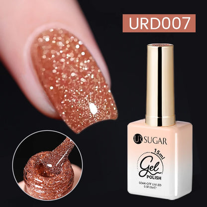 UR SUGAR 15ml Sliver Reflective Nail Gel Polish Shining Glitter Semi