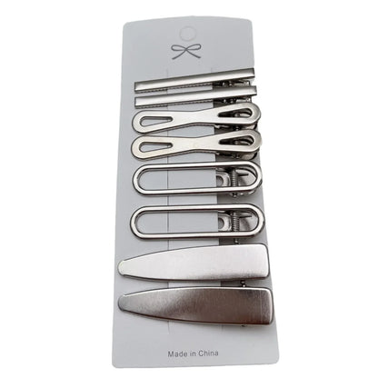 Sliver Metal Hair Clips Women Girls Y2K Duckbill Hairpin Personality