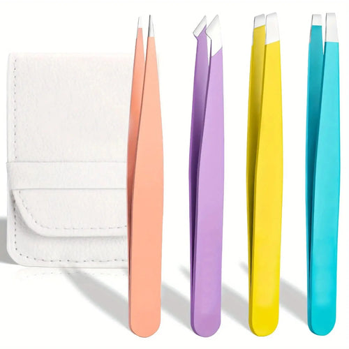 Colorful Eyebrow Tweezer Hair Beauty Fine Hairs Puller Stainless Steel