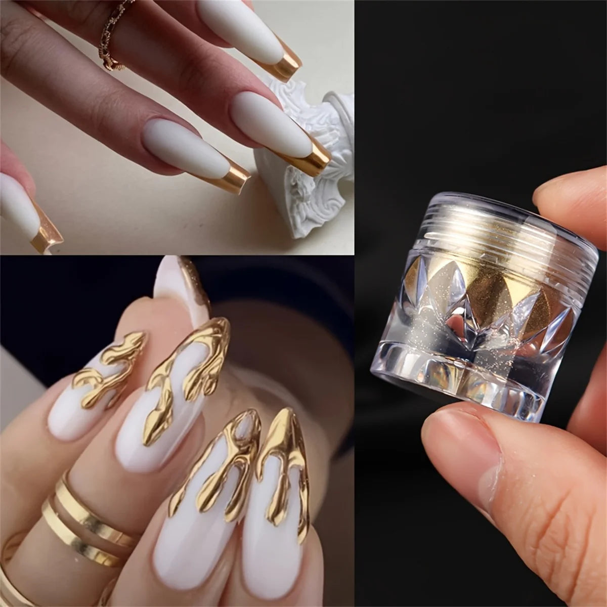 1/6pcs nail magic mirror powder holographic metal chrome powder silver