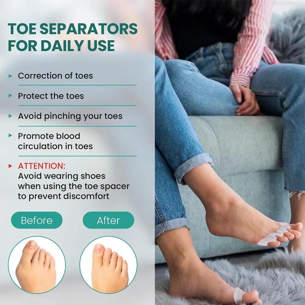 1 Pair Silicone Toe Separator, Bunion Corrector,Hammer Toe Corrector,