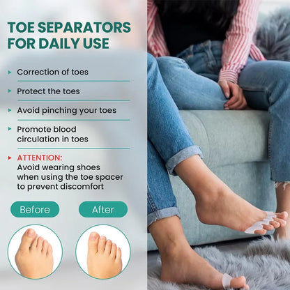 1 Pair Silicone Toe Separator, Bunion Corrector,Hammer Toe Corrector,