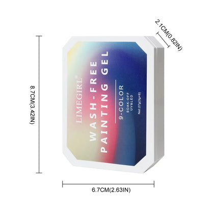 LIMEGIRL 9 Color Gradient Painting Gel Nail Art Gradient Color DIY