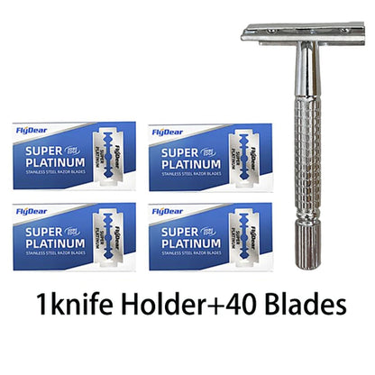 Classic Razor Handle Razor Holder Men 'S Shaving Face Razor Blades