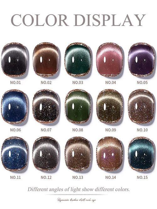 WS Black Glass Cat Magnetic Gel Nail Polish Punk Style Nail Art
