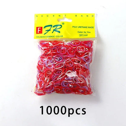 1000Pcs/Pack Colorful Small Disposable Elastic Hair Bands Scrunchie Girls Rubber Band Ponytail Holder Hair Accessories Hair Ties