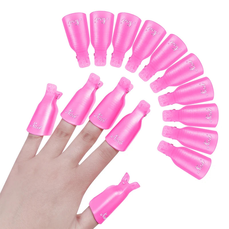 10 Pcs/Bag Colorfulful Acrylic Manicure Art Dipped Cap Clip Nail
