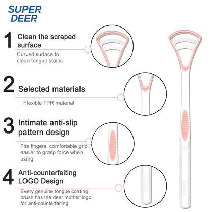 Super Deer Silicone Tongue Scraper 1Pcs Macaron Color Tonger Brush