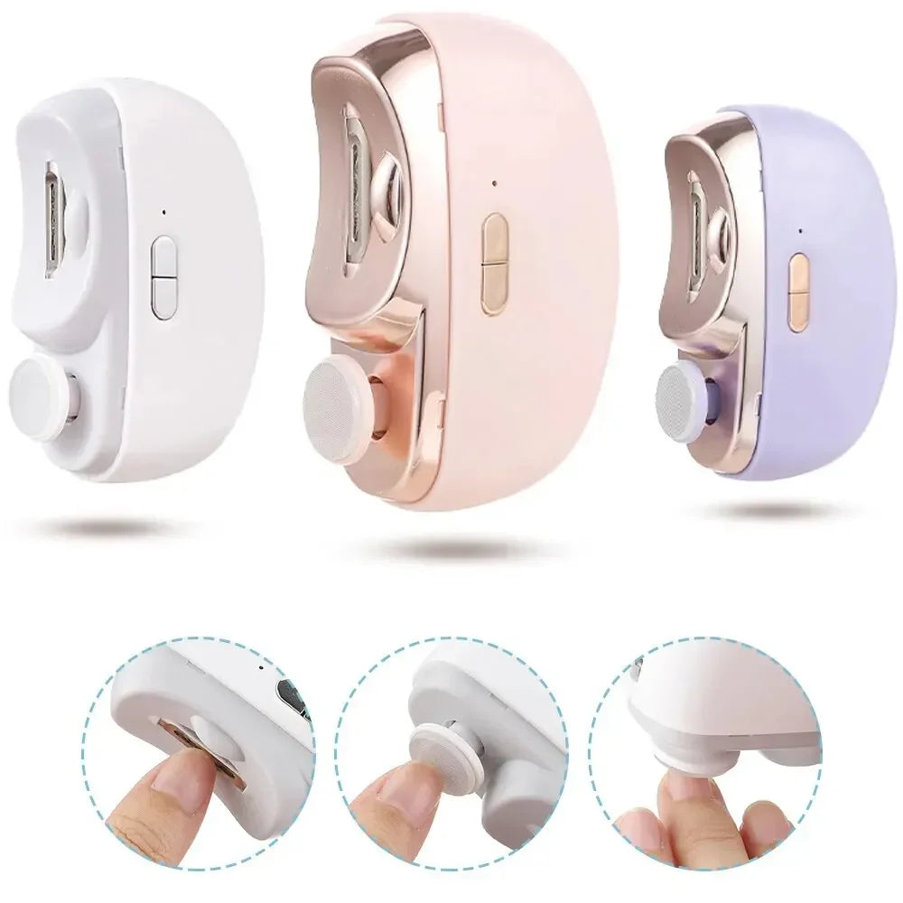 2 In 1 Electric Nail Clippers Manicure Anti-Splash Nail Trimmer For