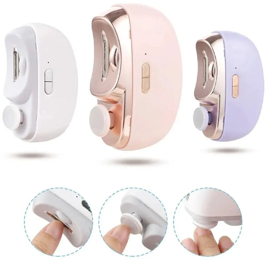 2 In 1 Electric Nail Clippers Manicure Anti-Splash Nail Trimmer For