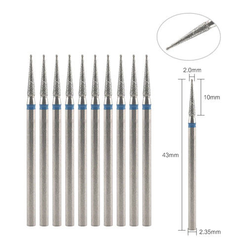 10Pcs Diamond Milling Cutter For Manicure Electric Nail Drill Bits