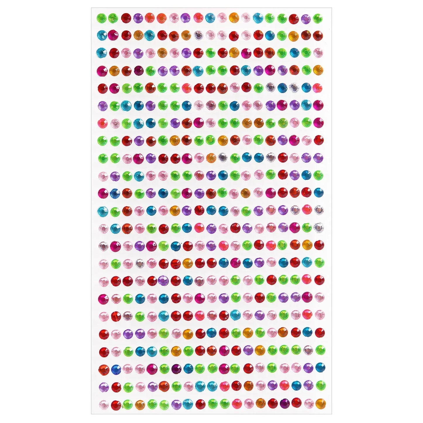 4mm Colorful Face Makeup Jewels Acrylic Temporary Tattoo Self Adhesive