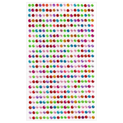 4mm Colorful Face Makeup Jewels Acrylic Temporary Tattoo Self Adhesive