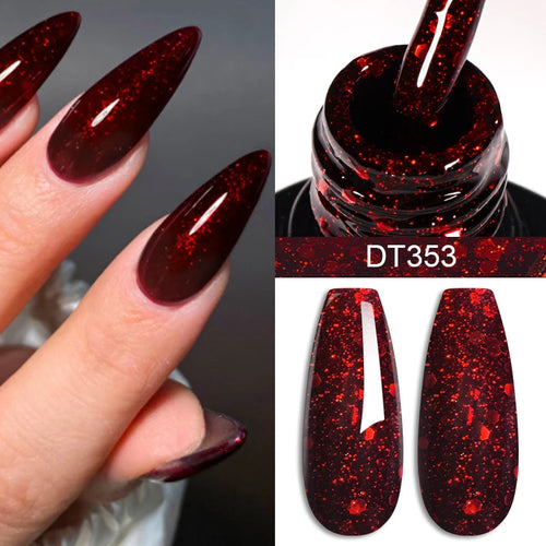 MEET ACROSS 7ml Wine Red Gel Nail Polish Long-Lasting French Style Gel
