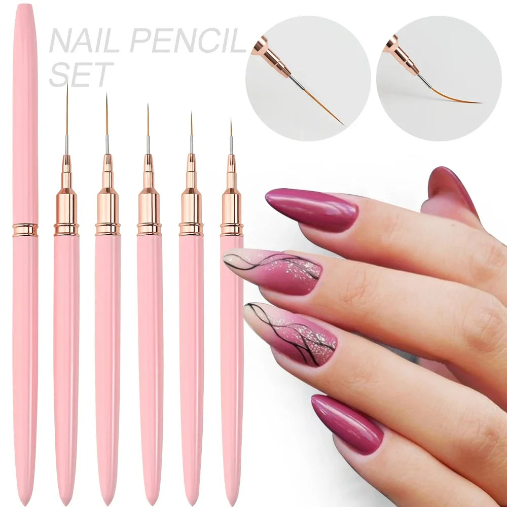 LULAA Nail Art Liner Brushes Painting Detail Nail Brushes for Nail Art