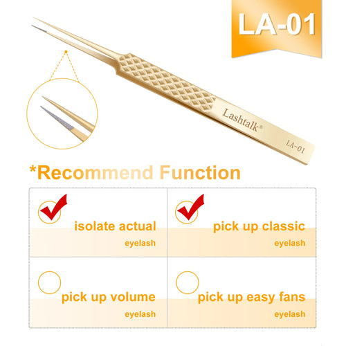 Lashtalk Precision Fiber Tip Tweezer Eyelash Extensions Diamond Grip