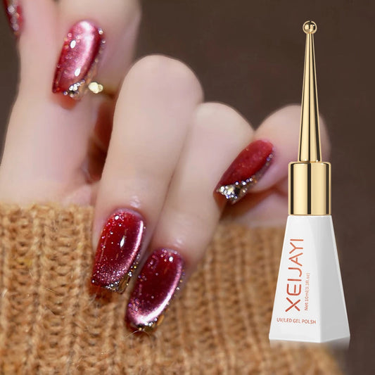 1pc 10ml Chili Peppers Magnetic Cat Eye Chrome Nail Powder Chameleon