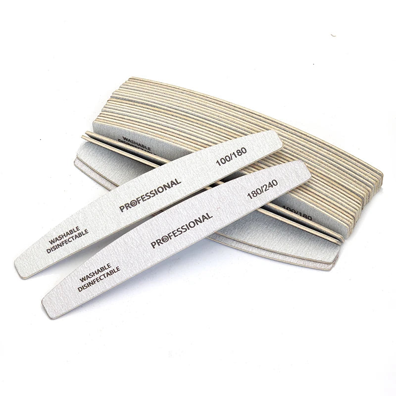 10pcs/Lot Wooden Nail Files Professional 100 180 240 Emery Board