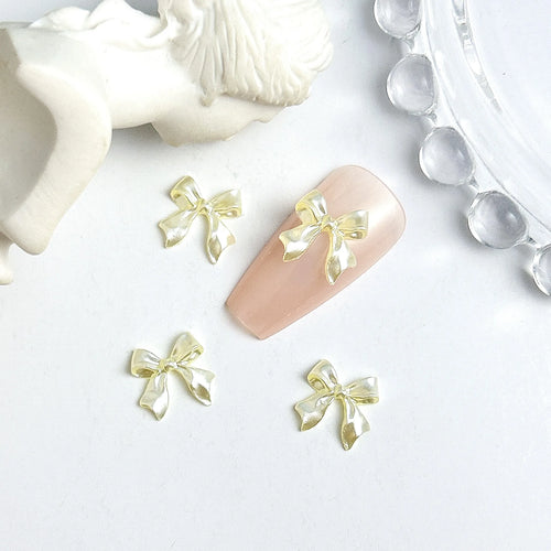 50pcs 3D Aurora Clear Resin Bow Nail Art Charms Cute Butterfly Glitter