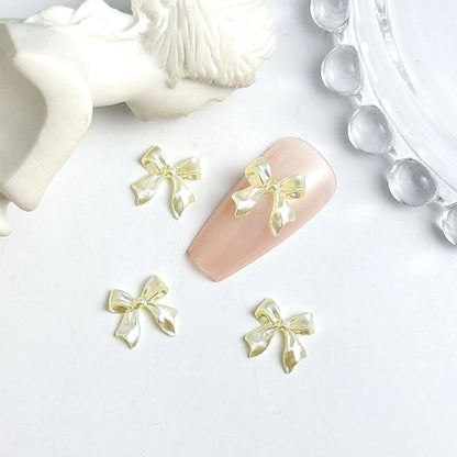 50pcs 3D Aurora Clear Resin Bow Nail Art Charms Cute Butterfly Glitter