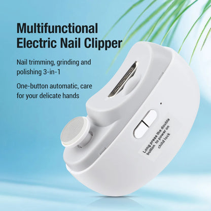 Automatic Anicure Trimmer Electric Nail Clippers With Light Adult Baby