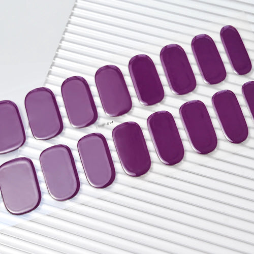 16Tips Semi-Cured Gel Nail Sticker Pure Color UV/LED Lamp Gel Nail